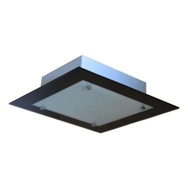 Imagem de Lustre Plafon de vidro Para 02 Lâmpadas 30cm - Vidro Preto