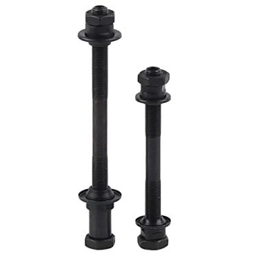 Imagem de kit de eixo dianteiro e traseiro 107 mm 144 mm,1 par de eixos de aço durável cubo oco preto, eixo oco dianteiro e traseiro, para mountain bike