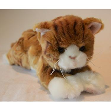 Imagem de Gato malhado gengibre pequeno - Terapia com animais de pelúcia para pessoas com perda de memória com envelhecimento e cuidadores