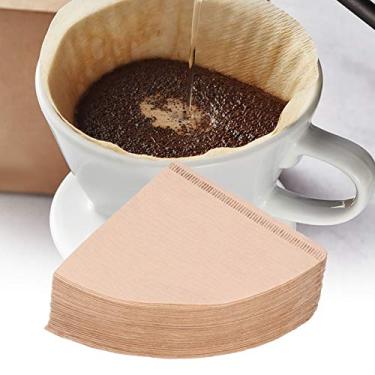 Imagem de filtros de cone para despejar sobre gotejador de café e cafeteira, 100 peças de papel de filtro de café descartável filtro de papel de gotejamento acessórios de filtragem de café,
