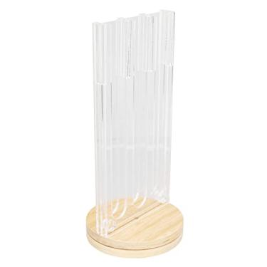 Imagem de Suporte para cápsulas de café, recipiente para cápsulas de café resistente ao desbotamento 48 furos acrílico + madeira de bambu Anti-quebra confiável para lojas de doces