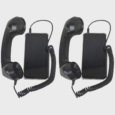 Imagem de Monofone Retro Microfone kit 2 Und Pop Phone Smartphone Pc Atende Ligaçoes Chamadas Celular Telefone Portatil Audio