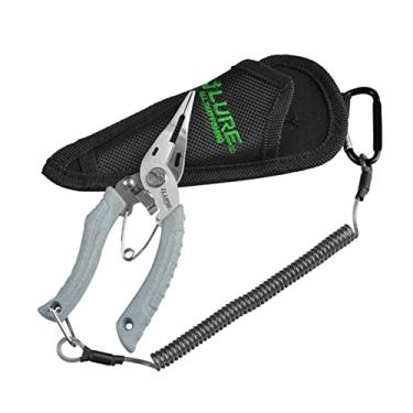 Imagem de Domary Alicate, Alicate de pesca tesoura de aço inoxidável cortador de linha de pesca alicate de anel dividido gancho ferramenta removedor com cordão e bainha