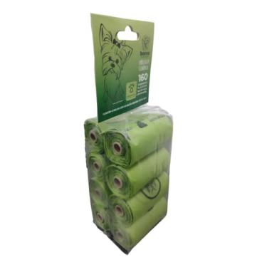 Imagem de Refil de Cata Caca Biodegradável Beeva - 160 saquinhos (Verde, 8 rolos)