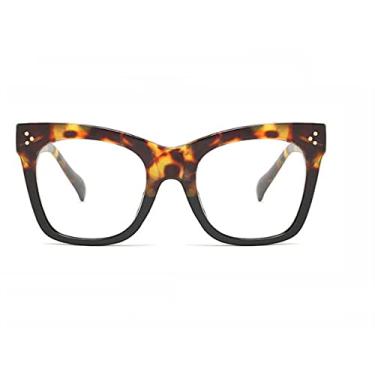 Imagem de Armações de óculos de leopardo fashion para mulheres vintage flor quadrada feminina armação de óculos de luxo transparente, 2, china