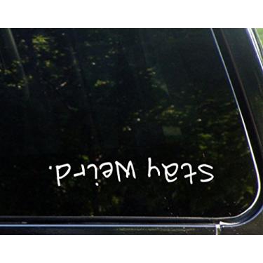 Imagem de Decalques de chá doce Stay Weird - 21,5 cm x 3,8 cm - decalque cortado em vinil para janelas, caminhões, carros, notebooks, etc.