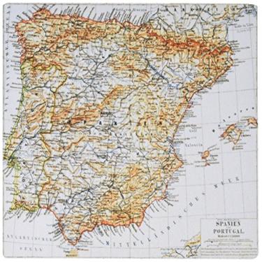 Imagem de 3dRose Mouse pad LLC 20 x 20 x 0,65 cm Imagem da Espanha e Mapa de Portugal em espanhol (Mp_174616_1)