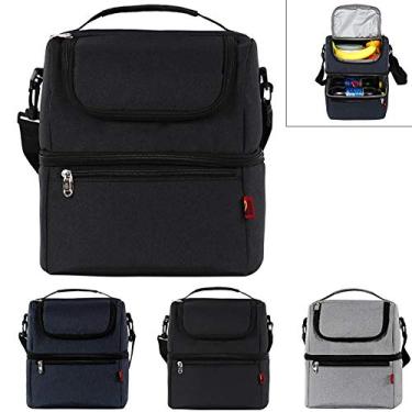 Imagem de Yajun Cooler Isolado Lancheira Caixa Térmica para Crianças Bolsa de Piquenique Simples e Elegante Impermeável Pacote Multifuncional, Preto