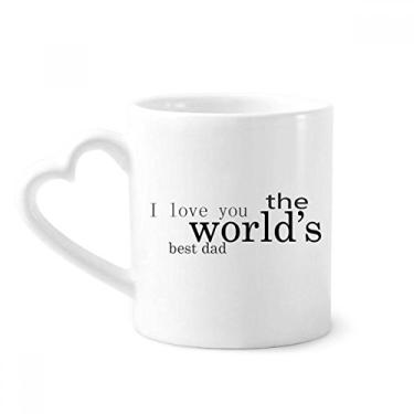 Imagem de Love World's Best Dad Festival Caneca de café cerâmica copo de coração de vidro