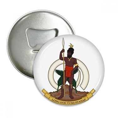 Imagem de Emblema nacional Vanuatu Oceania abridor de garrafas ímã de geladeira emblema multifuncional