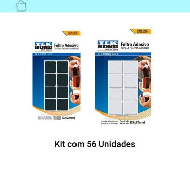 Imagem de Feltro Quadrado 22 mm Branco C24 e Preto C32 Cartela C/56