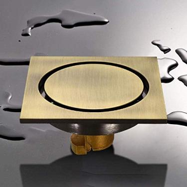 Imagem de Ralo de piso Tampa de banheiro Chão de cobre Invisível Ralo de piso Villa de alto nível Cobre Ralo de piso Mergulho em águas profundas Desodorante à prova de insetos Dreno anti-água de piso