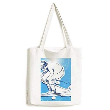 Imagem de Bolsa de lona para esportes de inverno, snowboard, esqui, ilustração, sacola de compras, bolsa casual