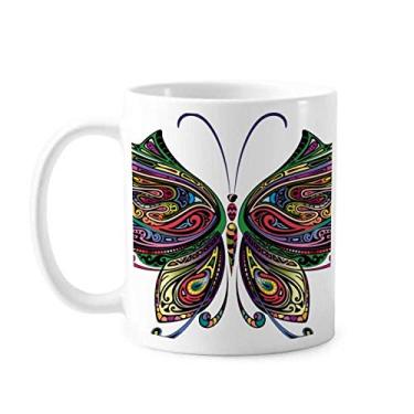 Imagem de Linda borboleta colorida decorativa asas caneca cerâmica café porcelana caneca louça
