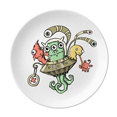Imagem de Prato de monstro decorativo de porcelana Salver do Universo e Alienígena
