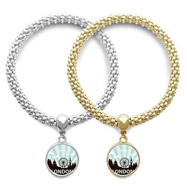 Imagem de DIYthinker Britain UK London Eye Silhouette United Kingdom Lover Couple Bracelet Pendant Jewelry Chain