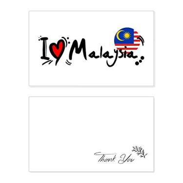 Imagem de I Love Malaysia Palavra Bandeira Love Heart Ilustration Cartão de agradecimento Papel Aniversário Saudações Casamento Apreciação