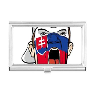 Imagem de Capa de maquiagem com a bandeira da Eslováquia para pintura facial, porta-cartões de visita, caixa de bolso
