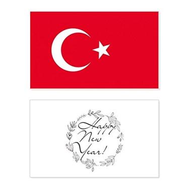Imagem de Bandeira nacional da Turquia, país da Ásia, ano novo, festival, cartão de felicitações, mensagem de abençoamento presente