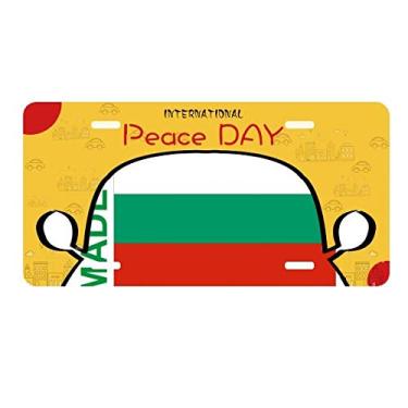 Imagem de DIYthinker Placa de licença Made in Bulgária Country Love para decoração de carro, dia da paz