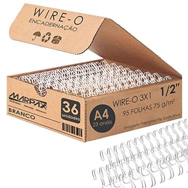 Imagem de Wire-o para Encadernação 3x1 A4 Branco 1/2 para 95fls 36un