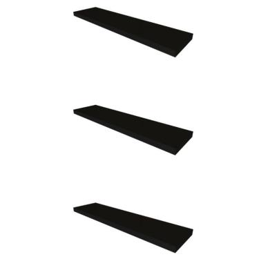 Imagem de Conjunto com 3 Prateleiras Deven Preto 40 cm