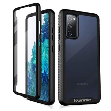Imagem de Wahhle Capa para Samsung Galaxy S20 FE 5G, protetor de tela embutido de corpo inteiro à prova de choque Slim Fit Capa protetora de telefone para Samsung S20 FE 5G homens mulheres-preto/transparente