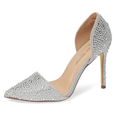 Imagem de Lauren Lorraine Sari Silver Crystal Embellished d'Orsay Pointed Toe Pumps (6)