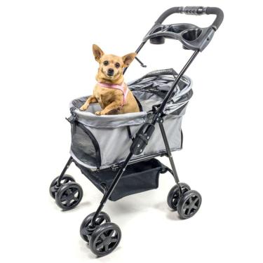 Imagem de Carrinho de passeio para Pet, animal de estimação, cachorro, cão, gato de pequeno porte até 15 Kg