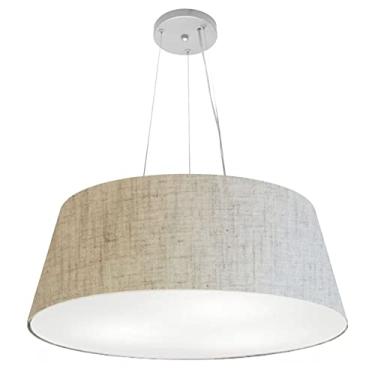 Imagem de Lustre Pendente Cone Cúpula Tecido 21/60x50 cm, Vivare Iluminação, Pendente4002 RST, Rustico Bege, Grande