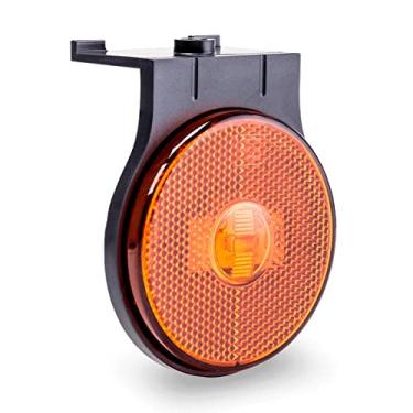 Imagem de Lanterna Lateral Carreta LED Âmbar Laranja 65mm com Suporte com Fio 12V 24V