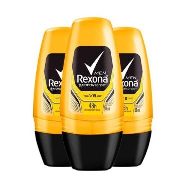 Imagem de Kit Desodorante Roll On Rexona V8 50ml - 3 Unidades