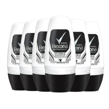 Imagem de Kit Desodorante Roll On Rexona Invisible Men 50ml - 6 Unidades