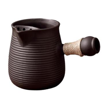 Imagem de Ioensy Bule de cerâmica aquecedor de chá, bule tradicional chinês para ferver água quente para cozinha, acampamento, casa, piquenique, caminhadas, Preto 350ml