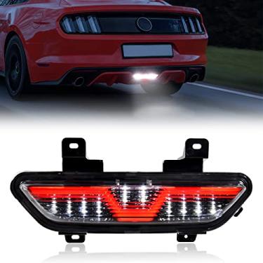 Imagem de KEWISAUTO Luz de reserva para Mustang 2015-2017, luz traseira de lente transparente com tubo de LED vermelho, lâmpada reversa de freio para Ford Mustang 2015 2016 2017 acessórios