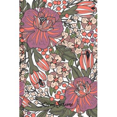 Imagem de OPEN SESAME: PASSWORD Book, Log book with Numbered Pages, Pocket size Password Book, 4" x 6", White Paper, Divided into Sections, Password Keeper for ... Password Keeper for Internet, Floral notebook