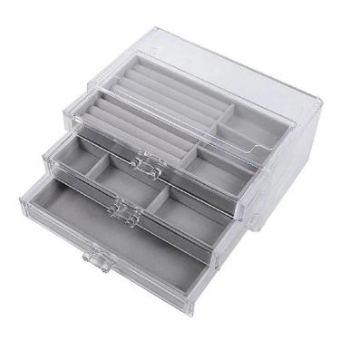 Imagem de 3 Bandejas Porta Joias Veludo Organizadora Bijuterias Luxo