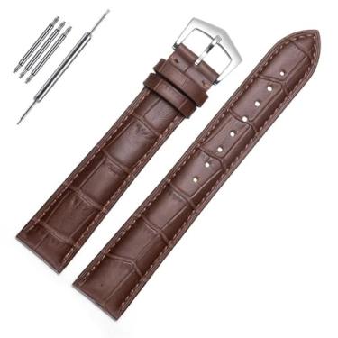 Imagem de KLVN Pulseira de relógio de couro genuíno para PP Patek Philippe Grenade 5167Ax 20mm 21mm 22mm Pulseira Masculina Mulher Pulseira Corrente de Relógio (Cor: Marrom-prata-01, Tamanho: 21mm)