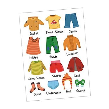 Imagem de Wakauto 2 Conjuntos adesivos de guarda-roupa adesivos de parede infantis guarda-roupa de bebê rótulos roupas de meninas etiquetas de roupas para crianças adesivos de roupas