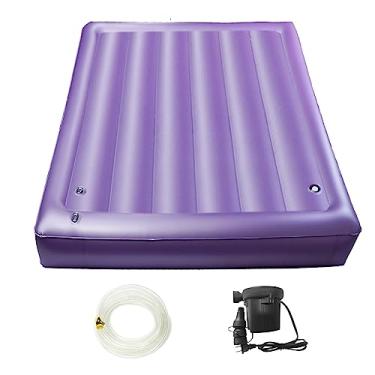 Imagem de Colchão de cama de água de onda média 50%, cama de água de PVC de design ergonômico, forros de cama de água com orifício de escape duplo, conjunto de cama de água macia durável e dobrável (Full-54x75)