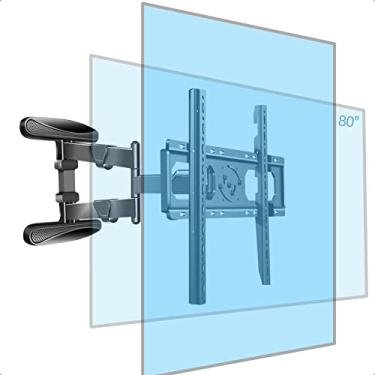 Imagem de HILLPORT Suporte vertical de parede para TV suporta suporte de inclinação de rotação de movimento total de 40-80 polegadas, suporte articulado de canto giratório, VESA máximo de 600 × 500 mm até 500