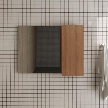 Imagem de Armário Para Banheiro Aéreo Com Espelho - Amêndoa