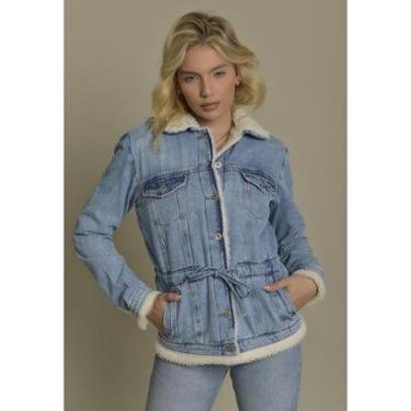 Imagem de Jaqueta Parka Jeans Feminina Forrada em Sherpa Lemier Collection-Feminino