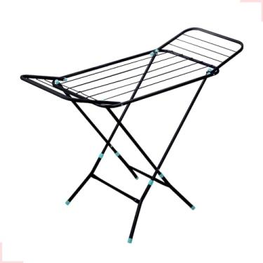 Imagem de Varal Portátil De Chão Com Abas Dobráveis Não Enferruja (Preto)
