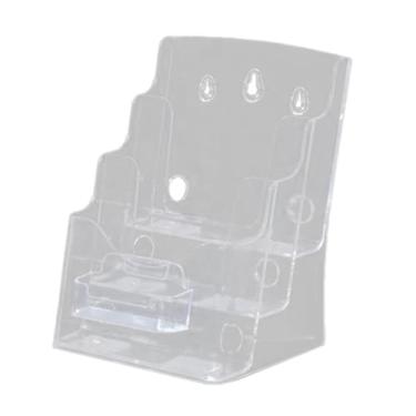 Imagem de Amagogo Suporte de acrílico para exibição de cartão de visita, suporte de panfleto, organizador de bancada para recepção de revistas de documentos, menu de sinais, A5, 3 níveis