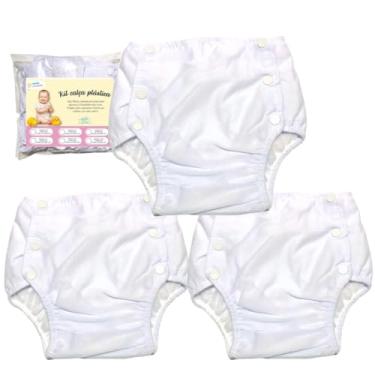 Imagem de Kit 3 Fralda Plástica Impermeável Reutilizável Confortável (M)