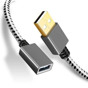 Imagem de Cabo Extensor USB A 2.0 50 Cm 50Centimetros 480 Mbps Premium - Bolaazu