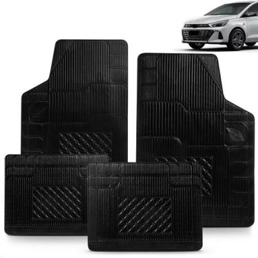 Imagem de Jogo Tapete 4 Peças Hb20 Hb20S 2023 100% Borracha Preto Adaptável - AM