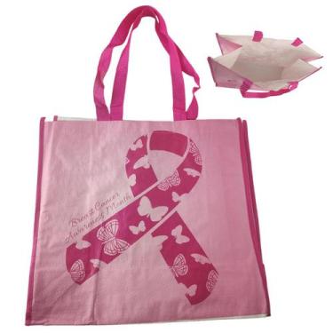 Imagem de Bolsa Ecobag Conscientizaçao Cancer de Mama Sacola Ecologica Mercado C