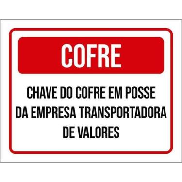 Imagem de Placa Chave Cofre Em Posse Empresa 18X23 - Sinalizo